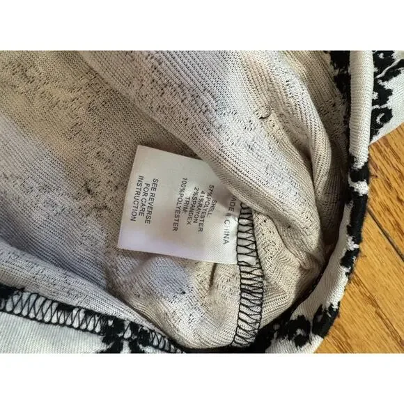 Tyler Boe Black Cream Fur Sleeves Dress Tunic Dress Stunning Mod 60s MIDI Size L - Picture 13 of 16